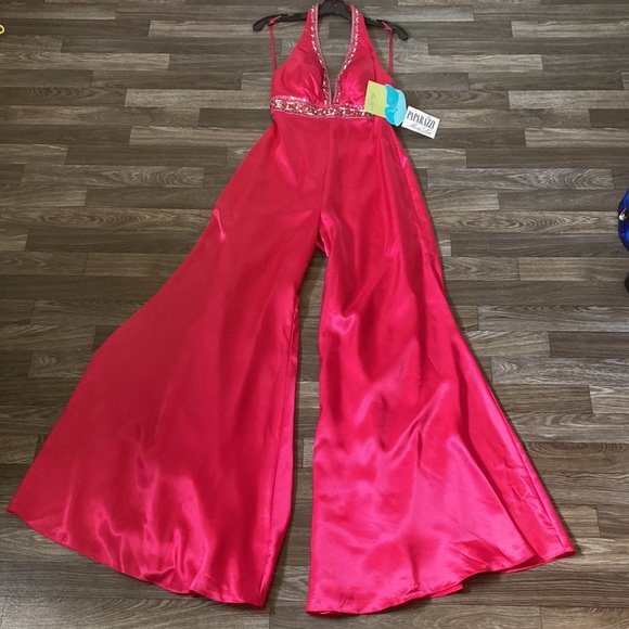 MORI LEE PAPARAZZI JUMPSUIT HIDDEN PANTS THAT LOOK LIKE A GOWN - Picture 1 of 11